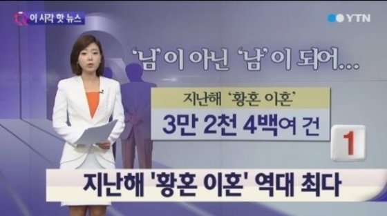황혼 이혼이 지난해 역대 최다를 기록했다. YTN 방송화면 캡처 © News1