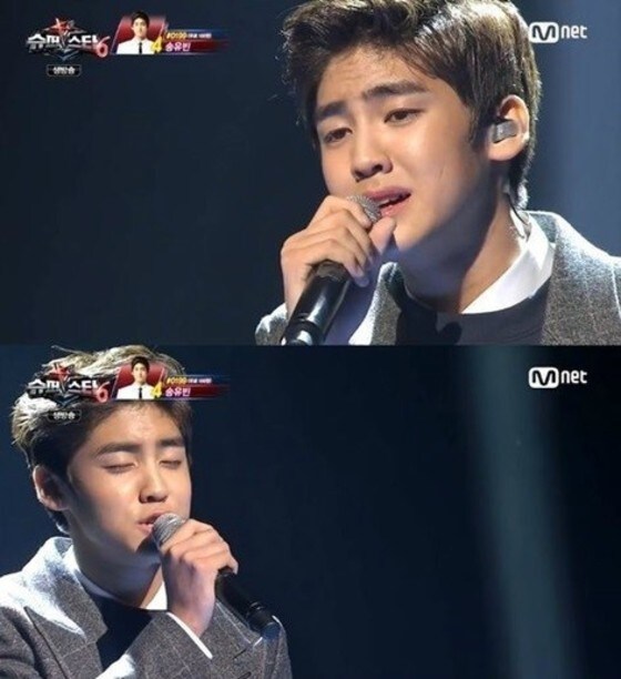 송유빈이 지난 달 31일 밤 11시 방송된 Mnet '슈퍼스타K6'에서 아쉬움 가득한 무대를 선보였다. © Mnet ´슈퍼스타K6´ 캡처