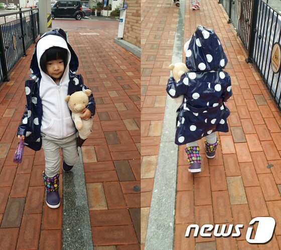 김태우의 큰 딸 소율이의 깜찍한 등교패션이 주목을 받고 있다. © News1 스포츠 / 소울샵엔터테인먼트 제공