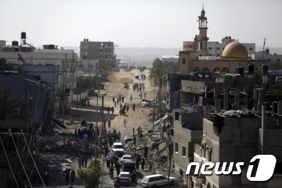 이스라엘의 공격으로 폐허가 돼버린 팔레스타인 북부 자발리야. © AFP=뉴스1