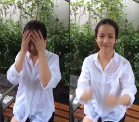 배우 한지민이 22일 아이스버킷 챌린지 캠페인에 동참했다. © 한지민 페이스북