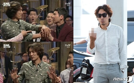 배우 김민준이 30일 방송된 tvN ´SNL 코리아´에서 손가락 욕 사건에 대해 반성하는 모습을 보였다. © tvN ´SNL 코리아´, News1 스포츠 / 권현진 기자
