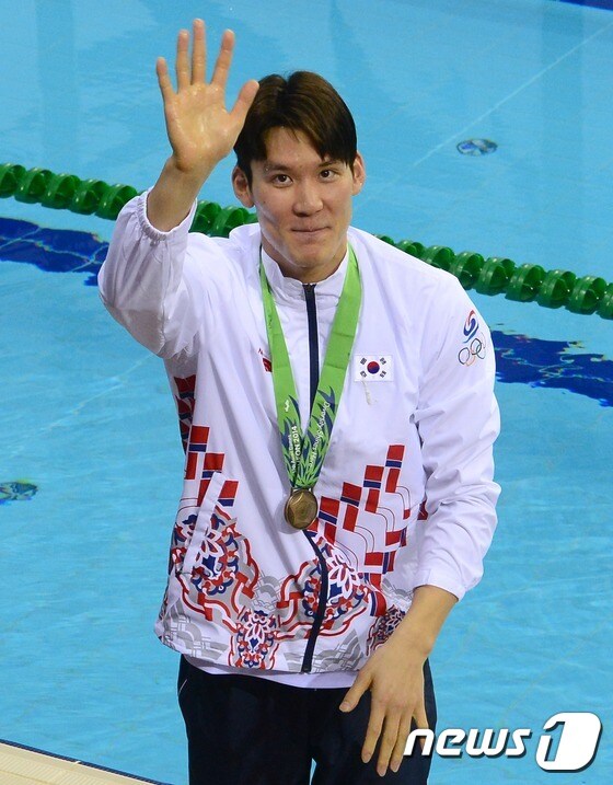 이번 대회 동 5, 은 1개로 개인통산 20번째 메달을 수확하며 역대 한국 선수 중 가장 많은 아시안게임 메달을 보유하게 된 박태환(25·인천시청). © News1 양동욱 기자