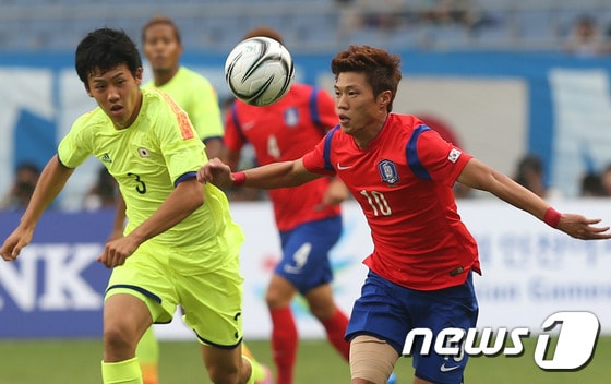 한국 축구대표팀의 김승대가 14일 열리는 코스타리카와의 평가전에서 득점에 도전한다. © News1 송원영 기자