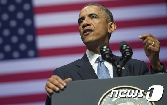 3일(현지시간) 에스토니아를 방문한 버락 오바마 미국 대통령.© AFP=뉴스1