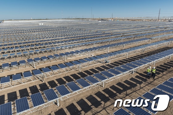 OCI 솔라파워가 미국 텍사스주에 준공한 알라모4 발전소 전경. © News1 장은지 기자