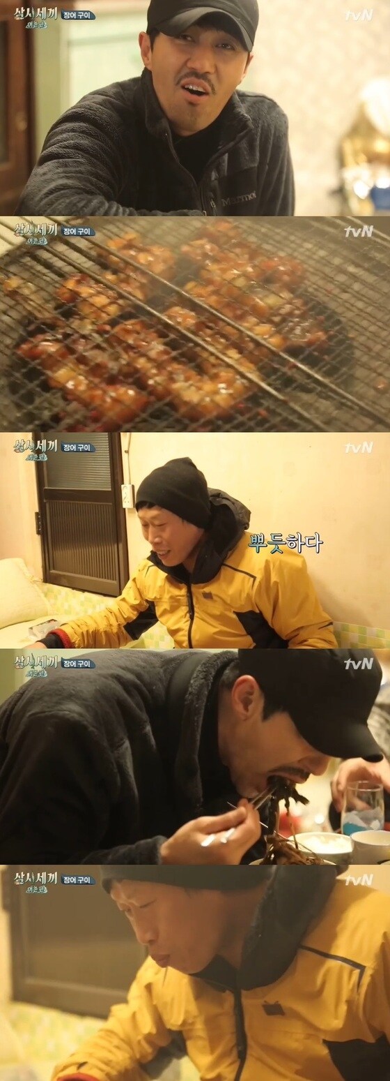 차승원과 유해진이 푸짐한 저녁식사를 마쳤다. © 뉴스1스포츠 / tvN '삼시세끼' 캡처