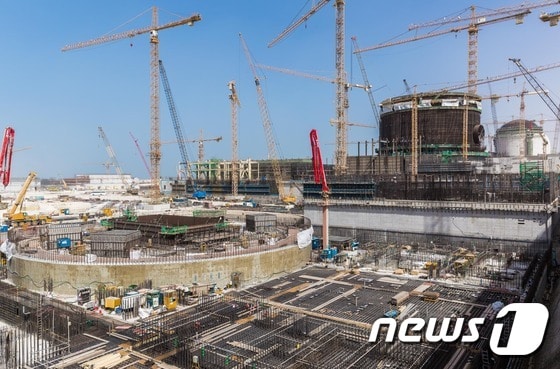 UAE 바라카 원전 공사현장의 모습.(제공=한국전력)© News1