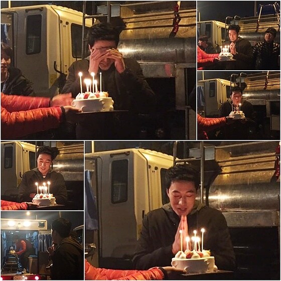 배우 소지섭이 스태프들에게 생일 축하를 받았다. © News1star/몽작소