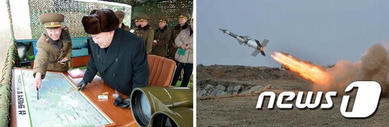 북한은 2일 오전 동해 방향으로 탄도미사일 추정 발사체 2발을 발사했다. 군 당국은 북한의 단거리 발사체 발사가 이날 시작되는 한미연합훈련에 대한 반발로 판단했다. (자료사진) 2015.2.21/뉴스1 © News1