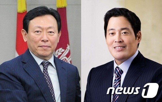 신동빈 롯데 회장(왼쪽)과 정용진 신세계 부회장© News1