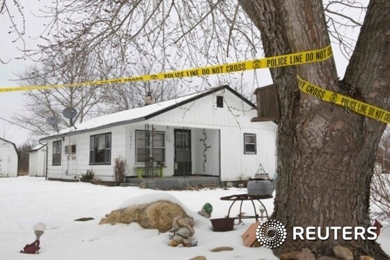 미국 미주리주 타이론 마을에서 발생한 연쇄 총격 사건의 용의자 조세프 알드리지의 자택