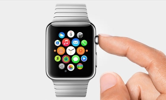 <span>9일(현지시간) 공개된 애플의 첫 스마트워치 '애플워치' 본체 옆면에 손목시계 용두를 연상시키는 디지털 크라운이 달려있다. 애플은 이 용두로 화면터치를 최소화한다고 강조했다. </span>© News1