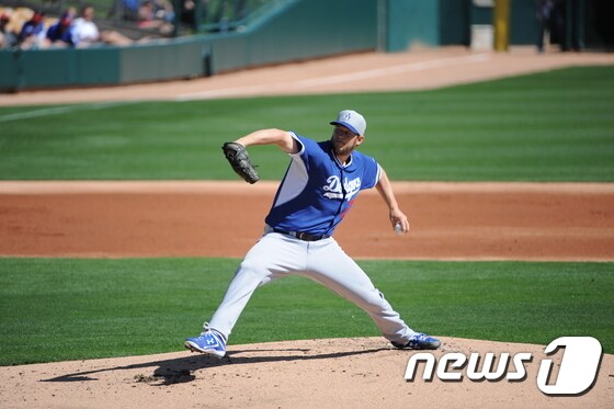 LA 다저스의 클레이튼 커쇼. © AFP=News1