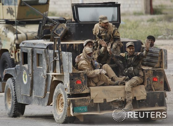 이라크 시아파 민병대 하시드샤비 대원들. © 로이터=뉴스1