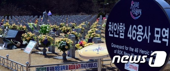 천안함 5주기를 사흘 앞둔 23일 국립대전현충원 천안함 46용사 묘역에 적막감이 흐르고 있다. 2015.3.23/뉴스1 © News1 장수영 기자