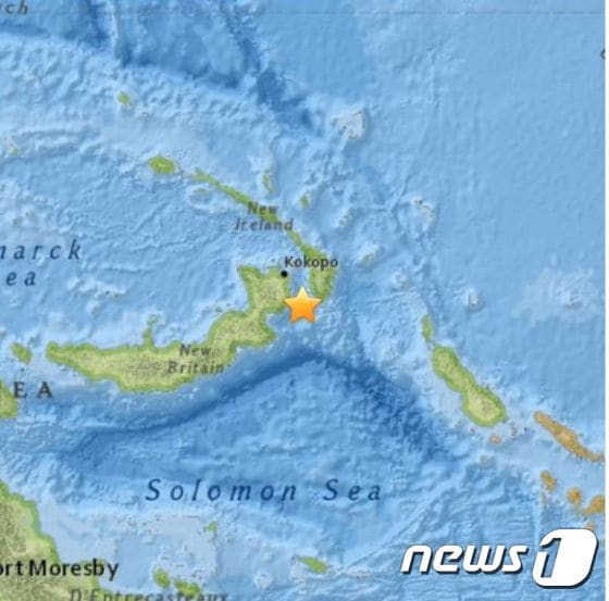파푸아뉴기니에서 규모 7.7의 지진이 발생했다. (USGS)©뉴스1