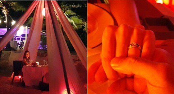 안재욱이 공개한 프러포즈 당시의 모습과 반지 사진. © 안재욱 공식 홈페이지