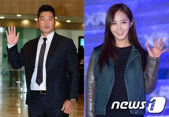 야구선수 오승환(왼쪽)과 걸그룹 소녀시대의 유리. © News1