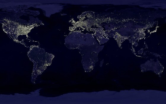 미국 항공우주국(NASA)이 밤에 촬영한 지구의 불빛. (NASA 홈페이지) © News1