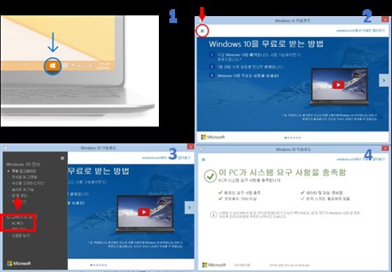 윈도10 업그레이드 알림을 클릭해 자신의 PC가 윈도10으로 업그레이드가 가능한 지 확인하는 화면.(사진제공=한국MS)© News1