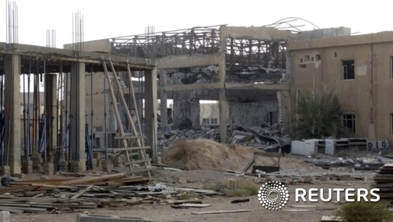 Destroyed building is seen at the University of Anbar, in Anbar province