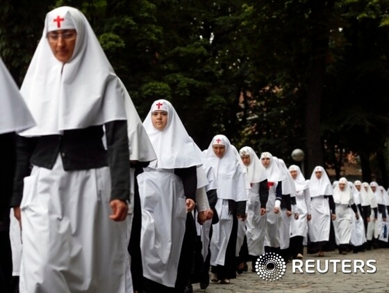 Nuns take part in ceremony marking 1,000th anniversary of death of Vladimir Great in Kiev