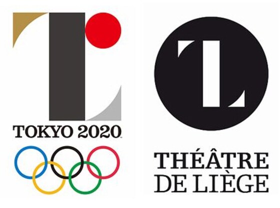2020년 도쿄올림픽 엠블렘(좌측)과 벨기에 리에주 극장의 로고© News1