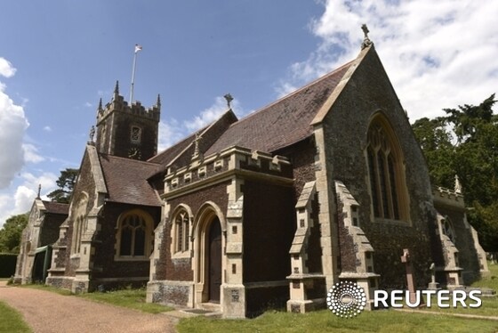 The church of St Mary Magdalene is seen on the Sandringham Estate in Norfolk, Britain