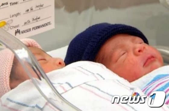 서로 다른 연도에 태어난 쌍둥이 제일린과 루이스. (출처=NBC 캡처) © News1
