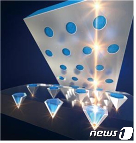 방향성을 가진 빛이 양자점으로부터 방출되고 있다.© News1