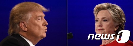 미국 공화당 대통령 후보인 도널드 트럼프(왼쪽)와 힐러리 클린턴 민주당 후보. © AFP=뉴스1