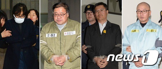 왼쪽부터 최순실, 안종범, 정호성, 차은택씨. (뉴스1 DB)  © News1 민경석 기자