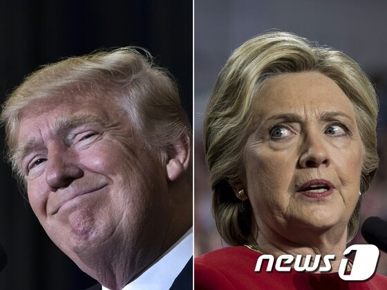 미국 공화·민주 양당 대통령후보인 도널드 트럼프와 힐러리 클린턴. © AFP=뉴스1