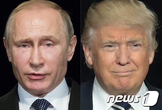 블라디미르 푸틴 러시아 대통령(왼쪽)과 도널드 트럼프 미국 대통령 당선인. © AFP=뉴스1