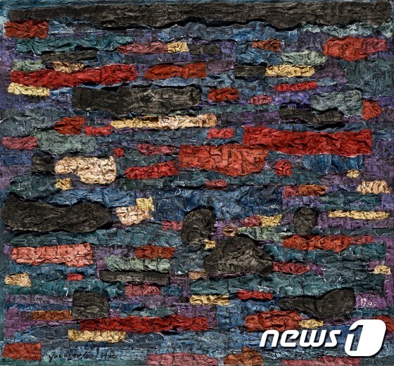 이융세, Rouge Noir Bleu(빨강 검정 파랑), 1996, 한지에 먹, 과슈, 아크릴물감, 85x92cm (이하 가나아트 제공) © News1
