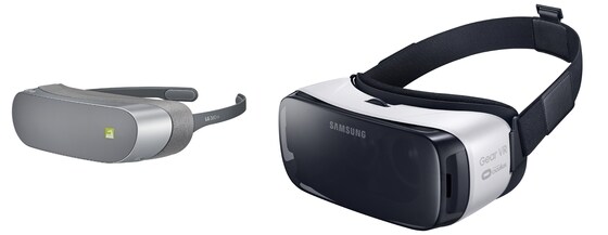LG 360 VR(왼쪽)과 삼성 기어 VR(오른쪽)