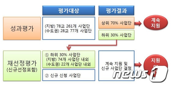 대학 특성화사업 중간평가 흐름도. (자료: 교육부)© News1