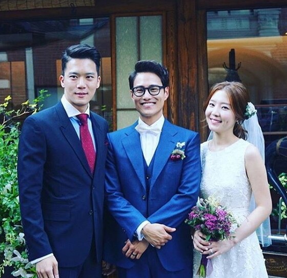 배우 하석진이 신다은·임성빈 부부 결혼식 사진을 공개했다. © News1star / 하석진 인스타그램
