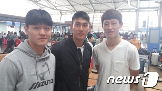 축구대표팀의 주세종, 이용, 이재성(왼쪽부터) © News1