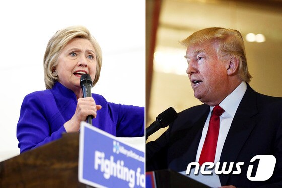 미국 민주·공화 양당 대통령 후보인 힐러리 클린턴(좌측) 과 도널드 트럼프. © AFP=뉴스1