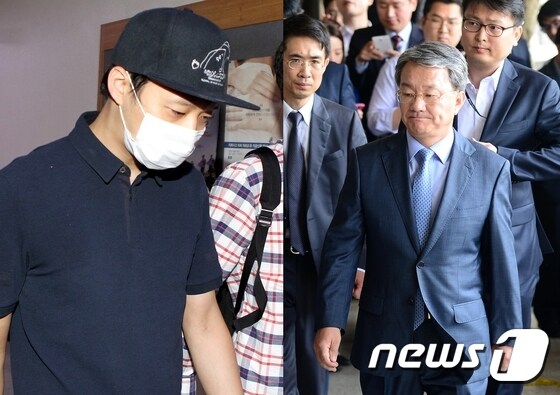 성폭행 혐의를 받고 있는 가수 겸 배우 박유천씨(왼쪽)와 '정운호 게이트'에 연루된 홍만표 변호사© News1