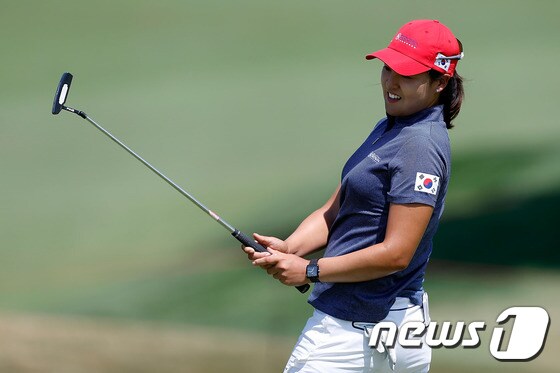 여자 골프 국가대항전 인터내셔널 크라운에  한국 대표로 출전한 전인지 .© AFP=News1