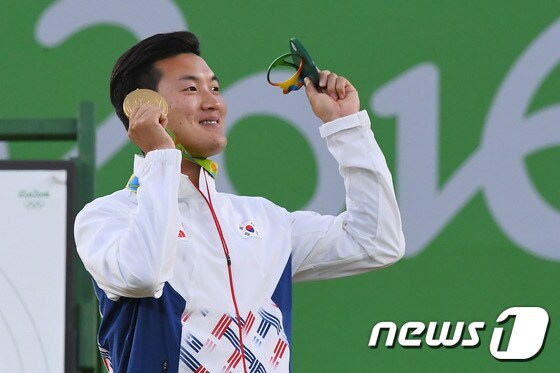 2016 리우 올림픽 남자 양궁 2관왕의 구본찬. /뉴스1 © News1 이광호 기자