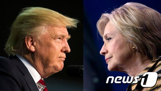 미국 공화·민주 양당 대선후보인 도널드 트럼프와 힐러리 클린턴. © AFP=뉴스1