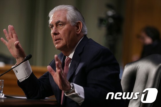 미 국무 장관 내정자 렉스 틸러슨에 대한 청문회가 11일 열렸다. © AFP=뉴스1