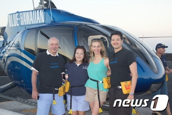 데이비드 럭 지사장은 하와이에서 잊지 못할 추억으로 가족과 함께한 헬리콥터 투어를 꼽았다.<사진=데이비드 럭 유나이티드항공 한국지사장>© News1