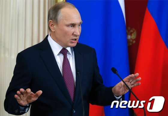기자회견을 하는 블라디미르 푸틴 러시아 대통령. © AFP=뉴스1
