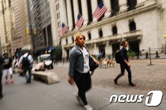 뉴욕증권거래소(NYSE)가 있는 월스트리트. © AFP=뉴스1