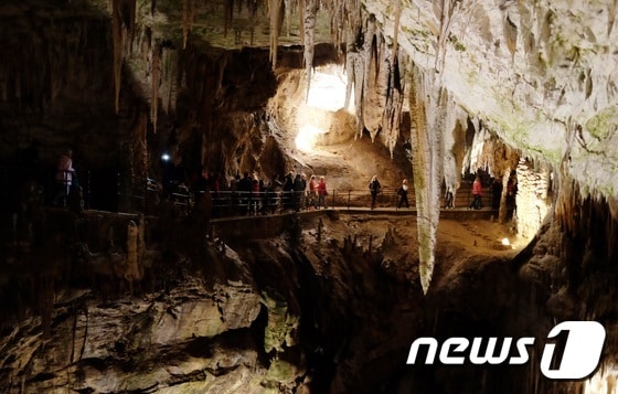 길이가 20km의 카르스트 지형 동굴인 포스토이나 동굴.© News1 윤슬빈 기자